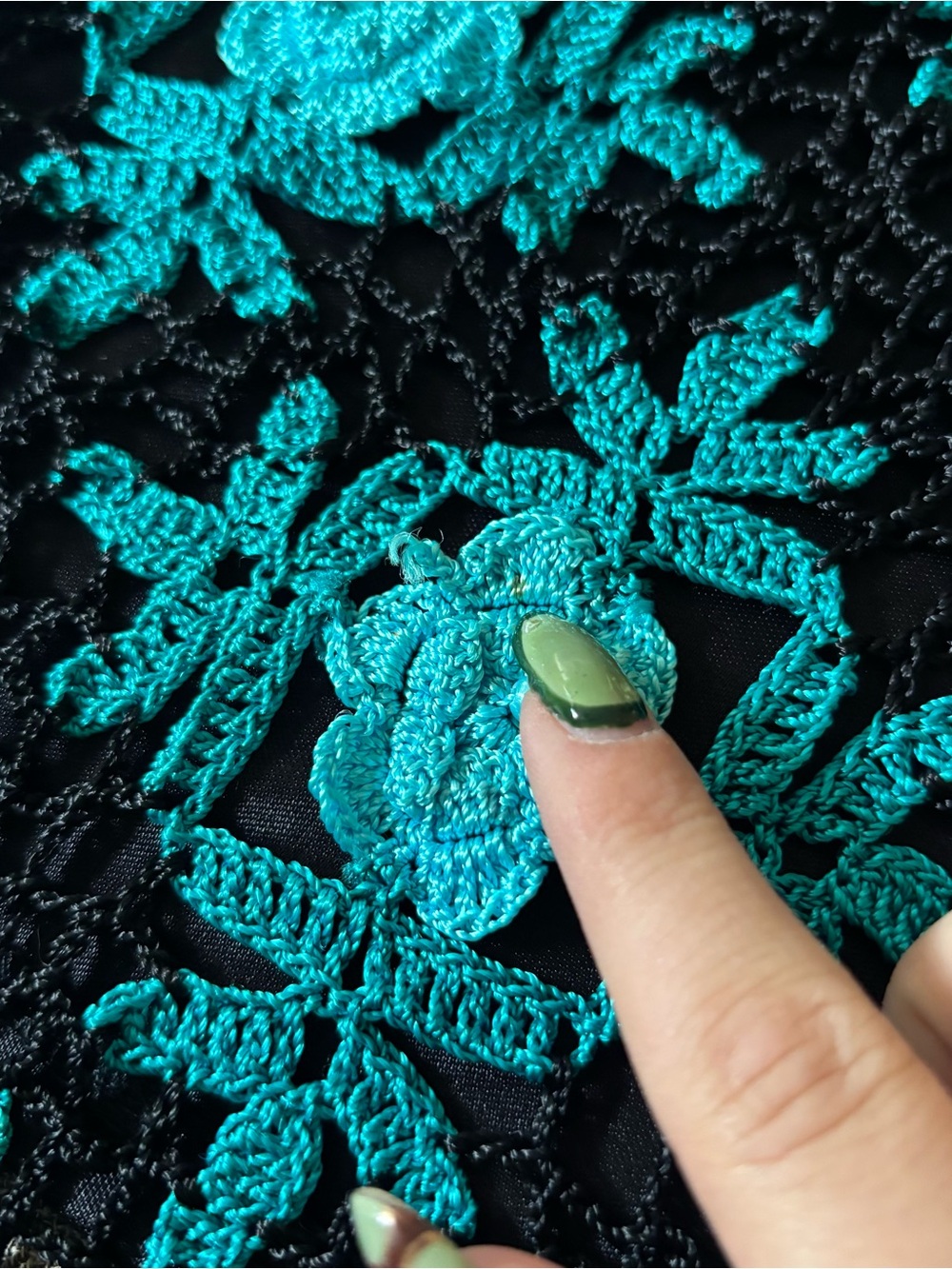 Cache Black Crochet Backless Floral Top - Picture 8 of 9